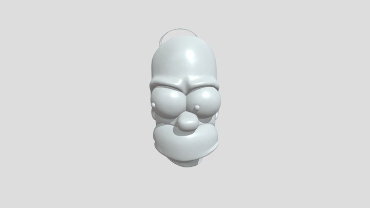 Cartoon character Homer Simpson head 3D Model