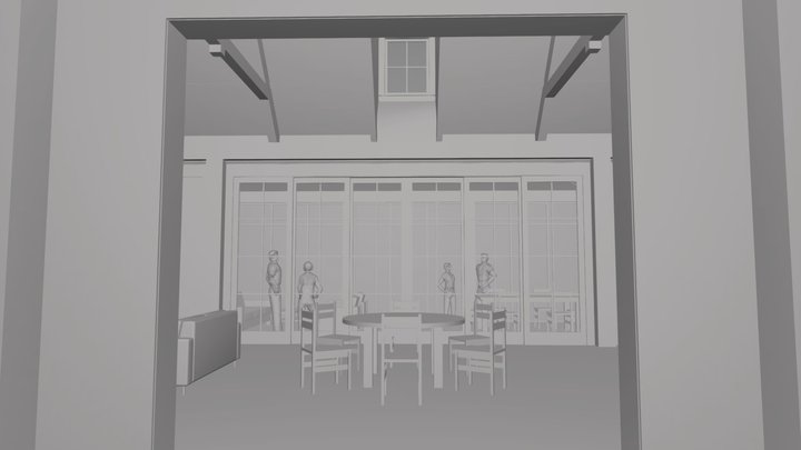 Great Room and Screened Porch 3D Model