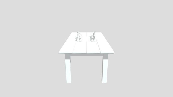 Chess board with table 3D Model