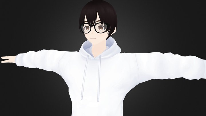 3D Anime Character boy for Blender 14 3D Model