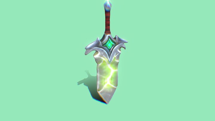 stylized glowing claymore sword 3D Model