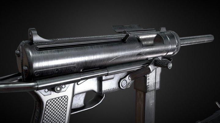 M3 Grease Gun Optimized Lowpoly SMG 3D Model