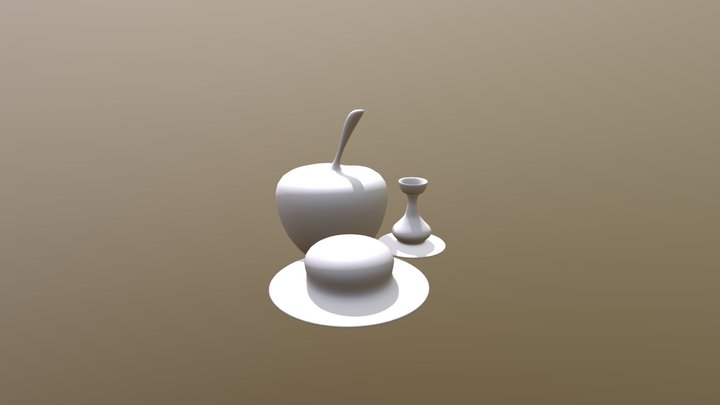 หมวก แอปเปิ้ล แจกัน 3D Model