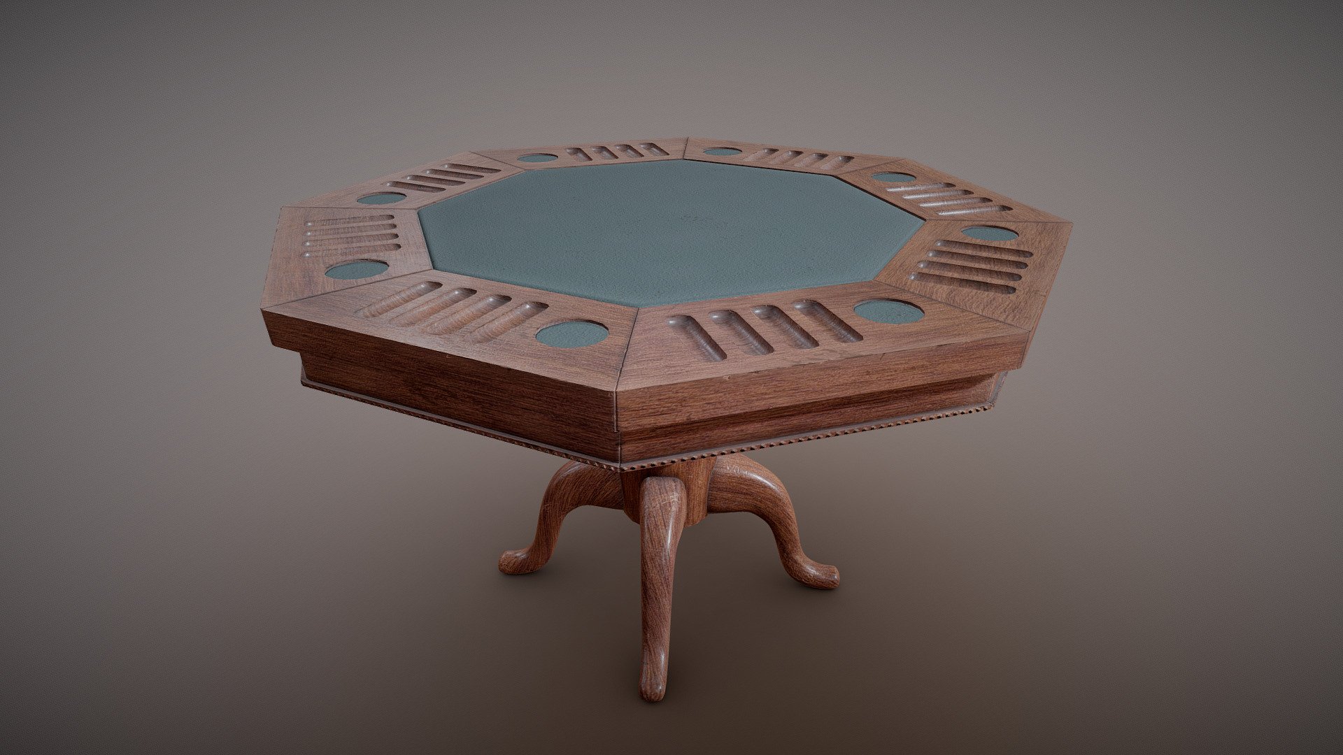 Antique Poker Table Buy Royalty Free 3D model by Tomislav Tomljenović