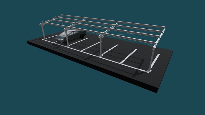 Carport Monoposte 3D Model