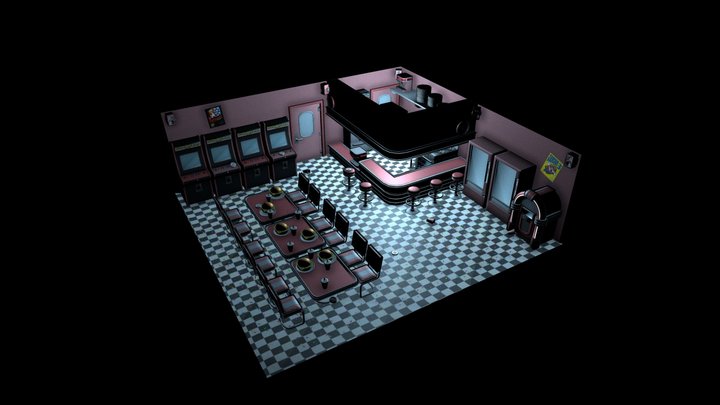 Diner Scene 3D Model