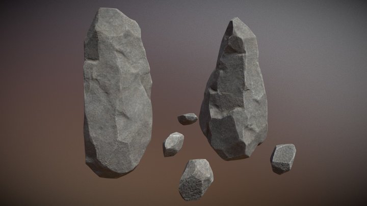 Granite Rocks & Boulders 03 3D Model