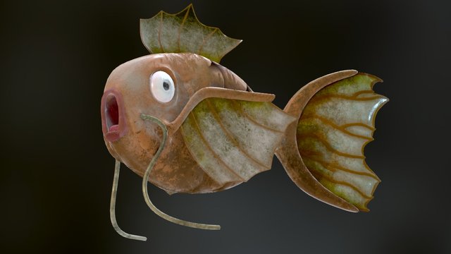 Magikarp Decimated 3D Model