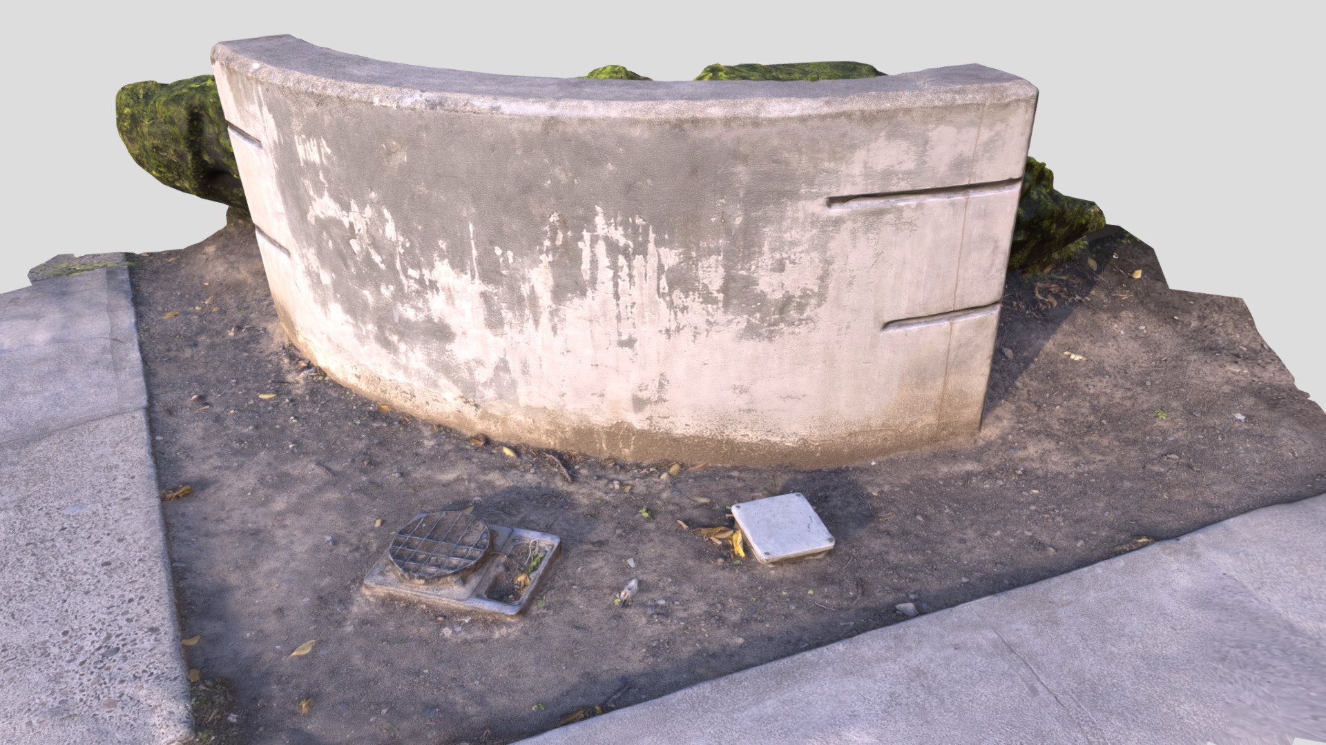 Curved road barrier - Raw 3D Scan