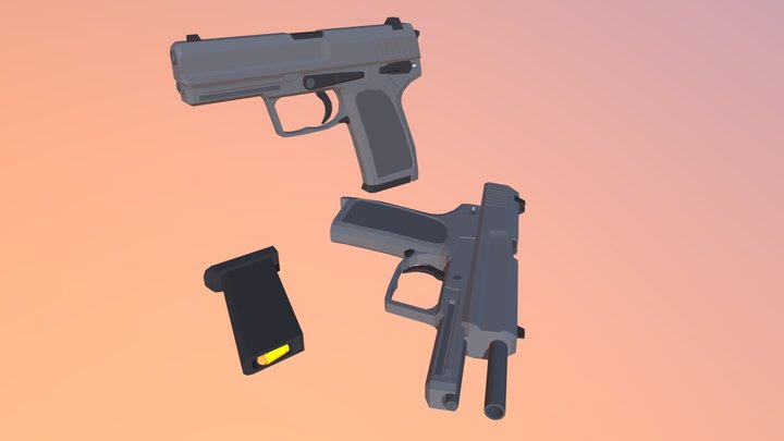 Low Poly HK USP 3D Model