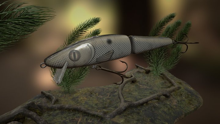 Animated Fishing Lure 3D Model