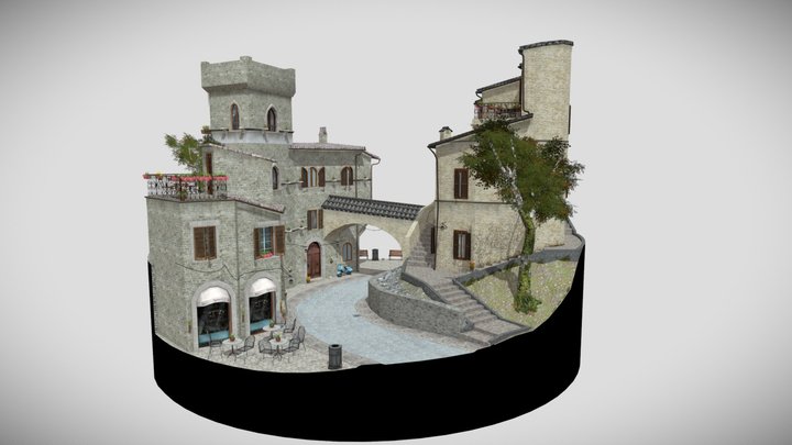 Cityscene Assisi 3D Model