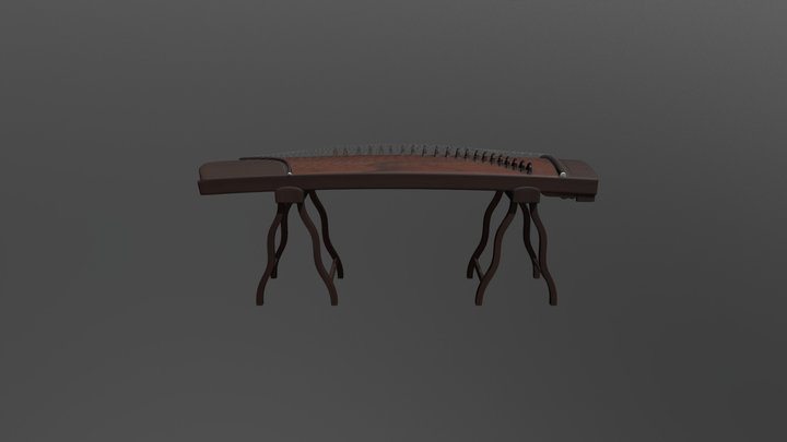 Chinese Instrument GuZheng 3D Model