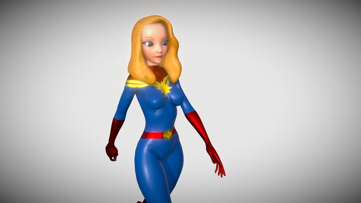 Captain Marvel - Cartoon 3D Model