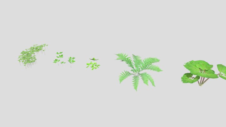 Plants Collection Pack (Game-Ready, Low Poly) 3D Model
