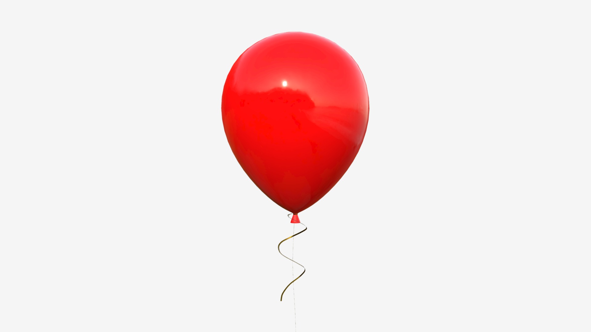3D model Round red balloon