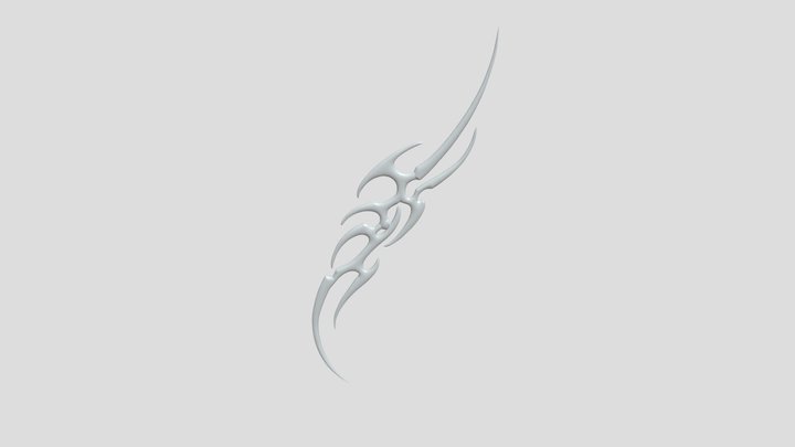 Tribal style decorative tattoo pattern 3D Model