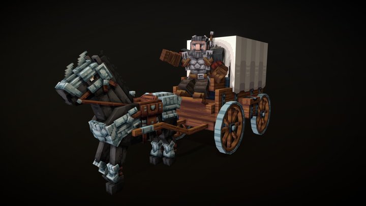 horse and wagon 3D Model