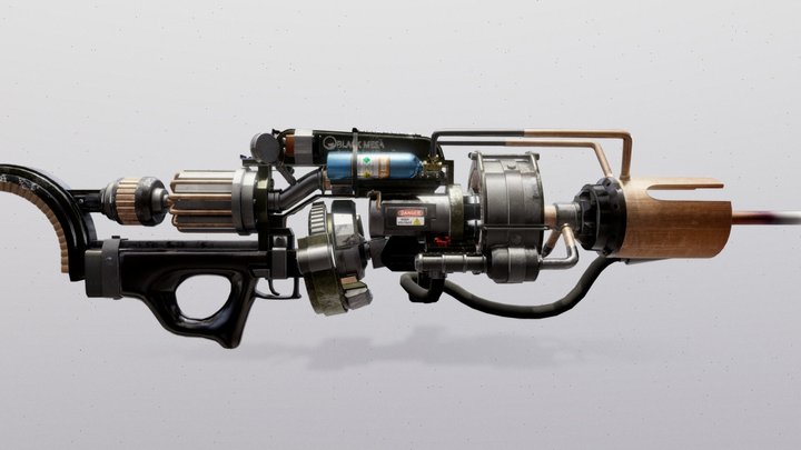 XVL1456 Tau Cannon Half Life Fan Made Weapon 3D Model