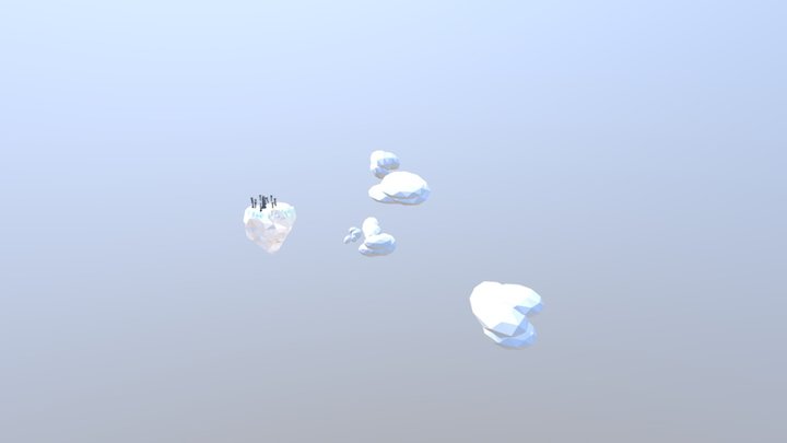 Low-poly floating island 3D Model