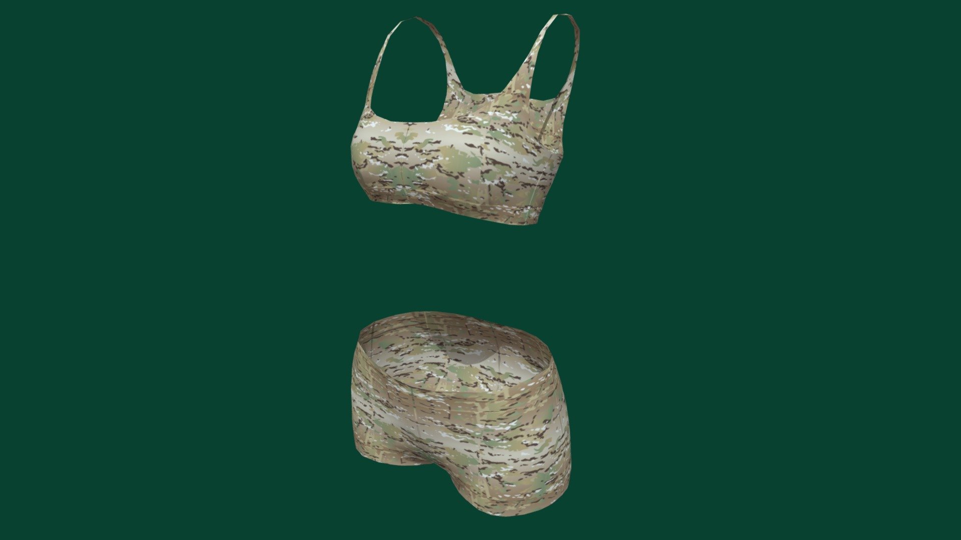 Camouflage bra & shorts