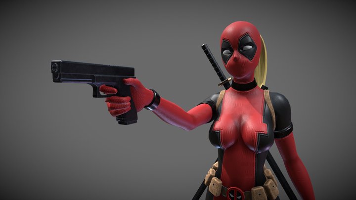 Lady Deadpool (Simple Animations) 3D Model