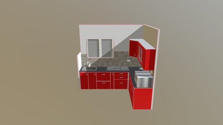 Home Kitchen Wo Chimney 3D Model