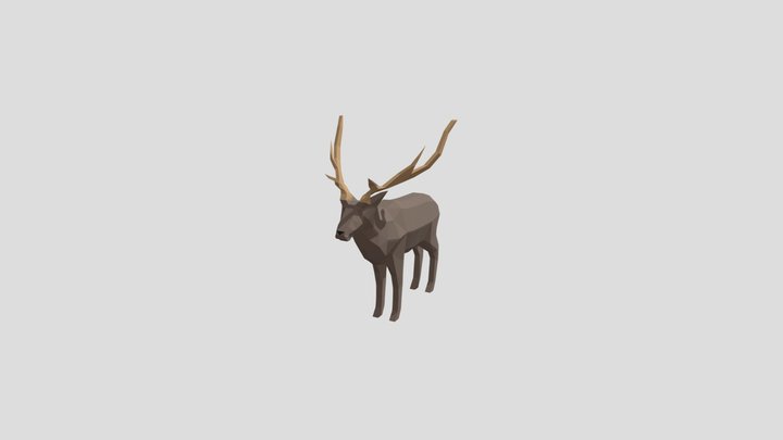 low-poly model of a Deer from the "Taiga" set 3D Model