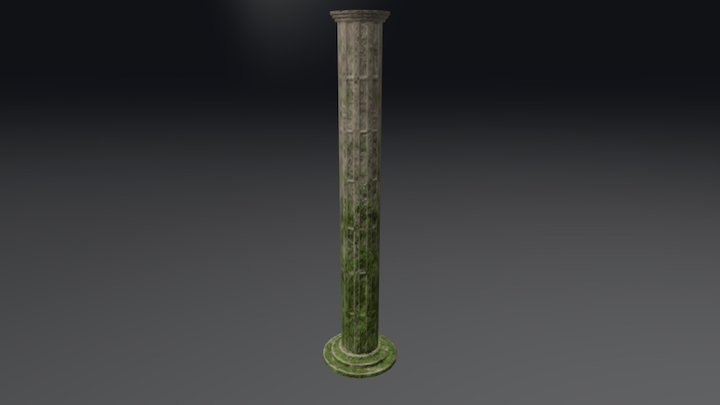 greek style aged pillar 3D Model