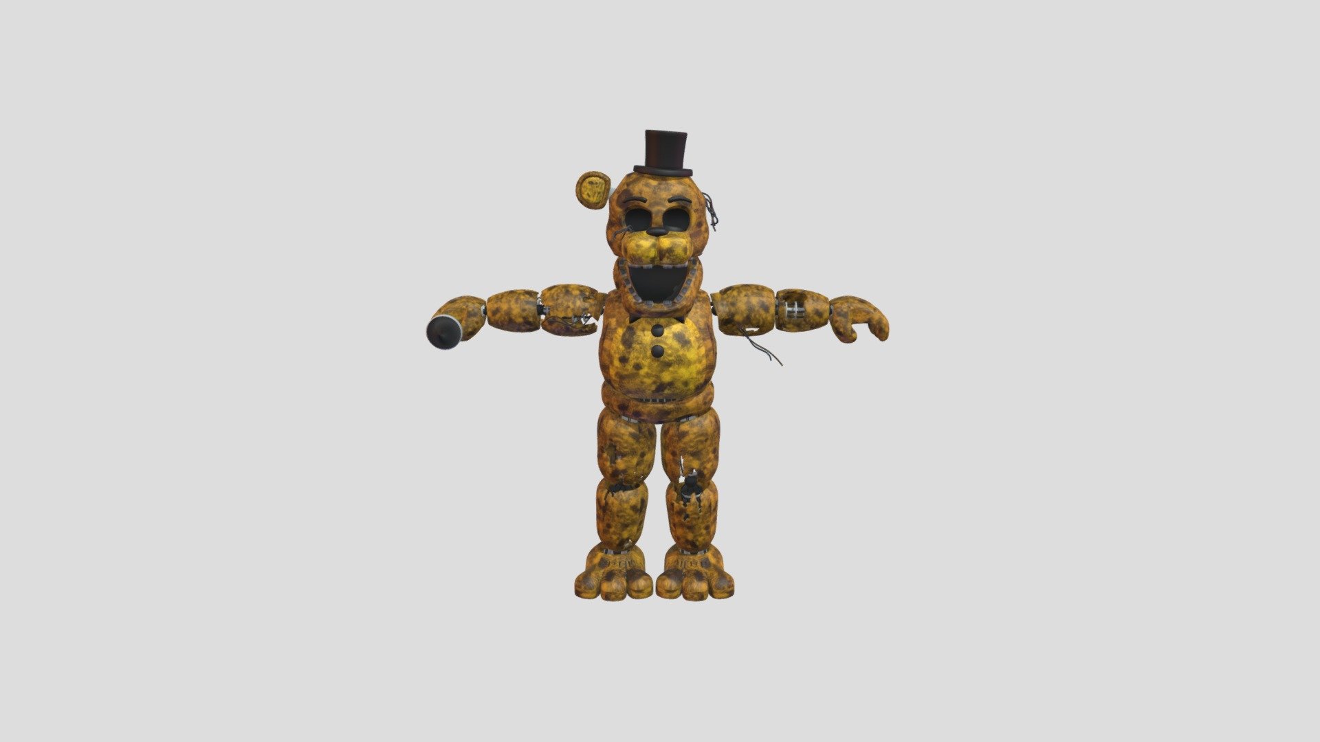 Withered Golden Freddy - Download Free 3D model by Freddy_Fazbear ...
