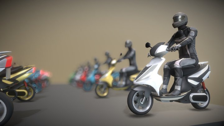 Fahrzeugtyp Motorroller / Mofa 3D Model