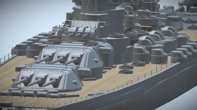 Battleship Yamato 3D Project Turntable 3D Model