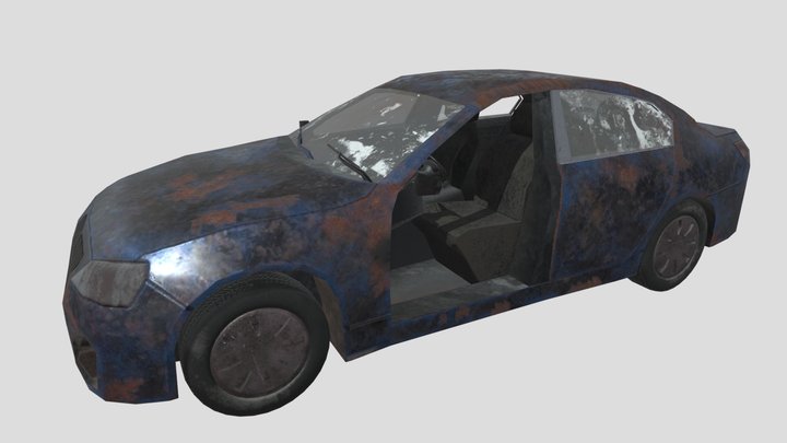 Стилизованный заброшенный автомобил 3D Model