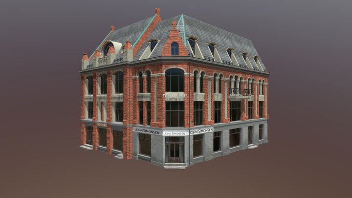 Peoples House Fredrikstad Norway around 1945 3D Model