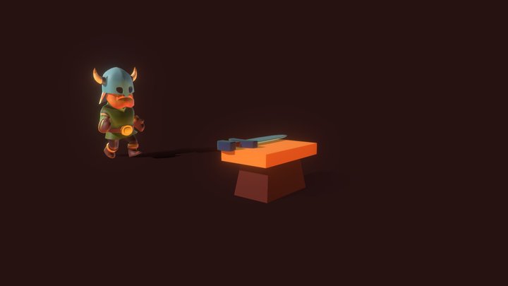 Viking grabbing animation 3D Model