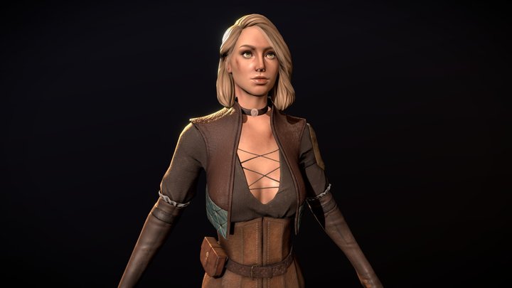 Bounty Hunter Character Bust 3D Model