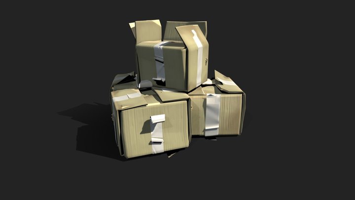 Cardboard boxes 3D Model