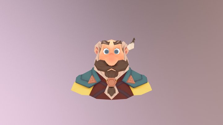 Low Poly Character Bust 3D Model