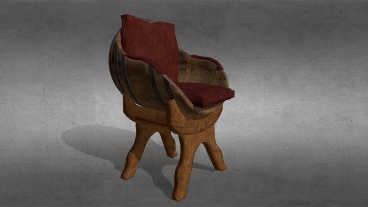 Wine Barrel Chairs 3D Model