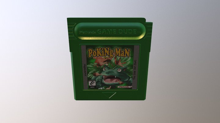 Poking Man Green (GameDude Cartridge) 3D Model