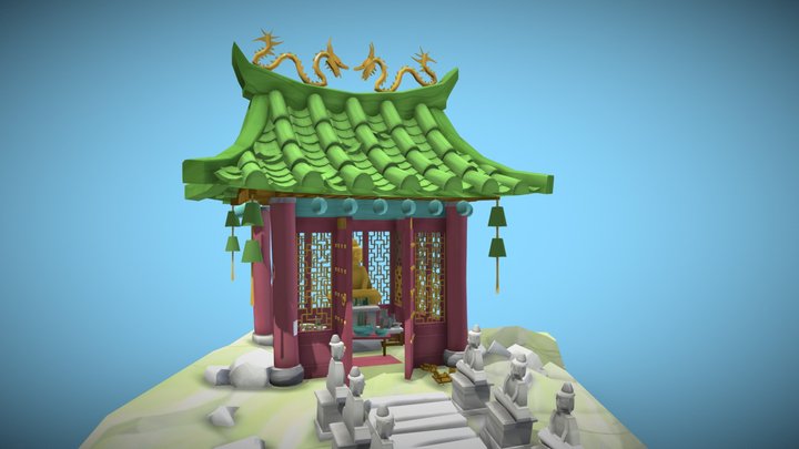 Ancient Chinese Temple 3D Model