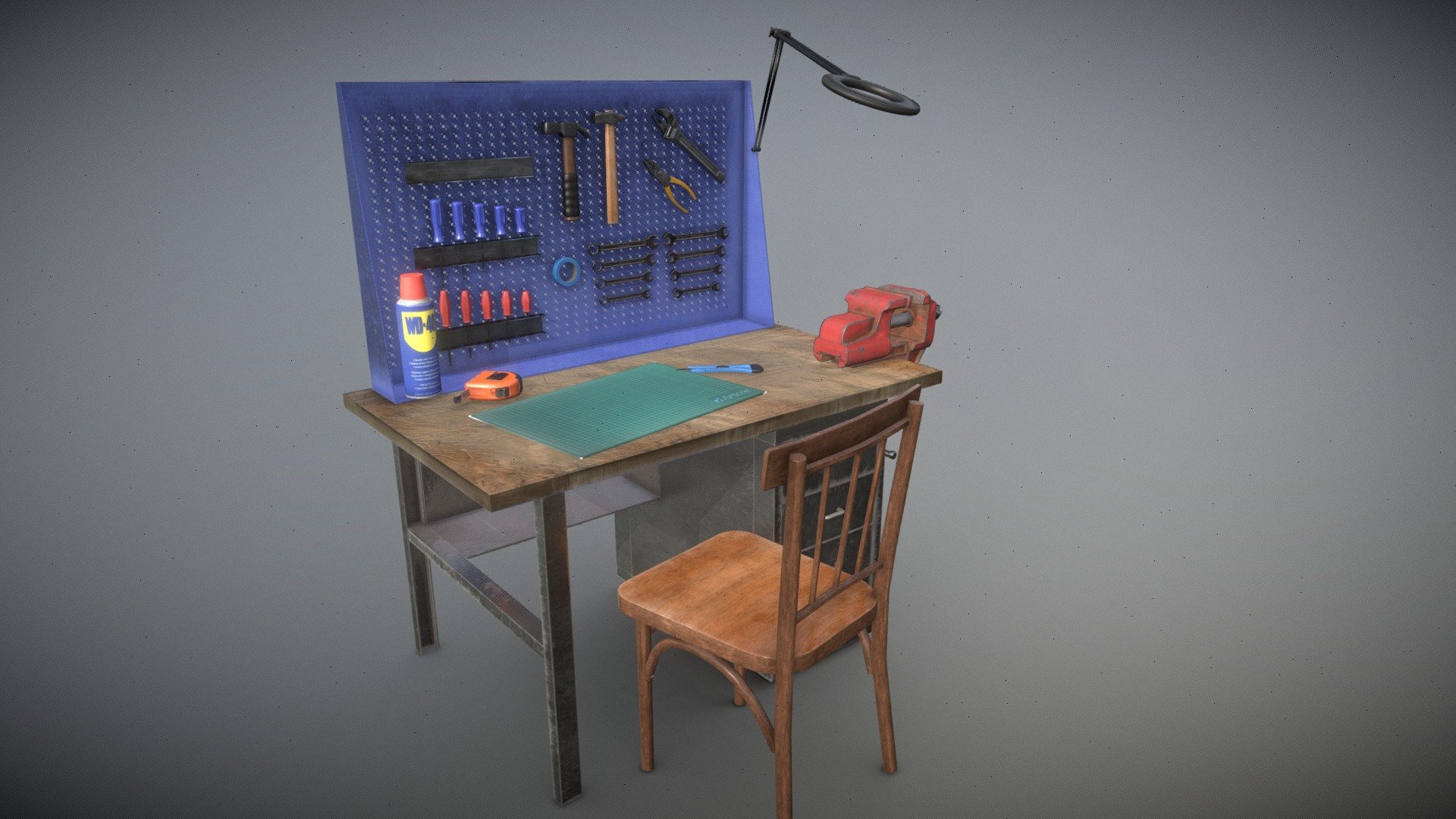 WorkBench Station Tools Buy Royalty Free 3D model by Incg5764