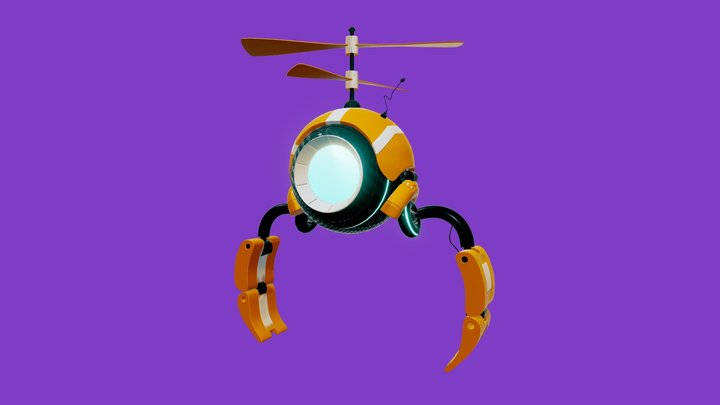 SCI - FI Flying Robot. 3D Model