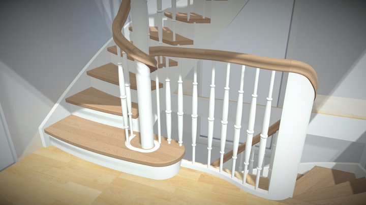 Specialdesignet trappeløsning / Træ 3D Model