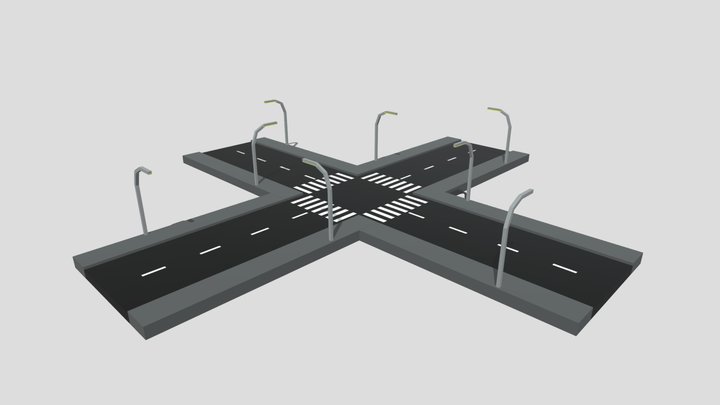 lowpoly intersection 3D Model