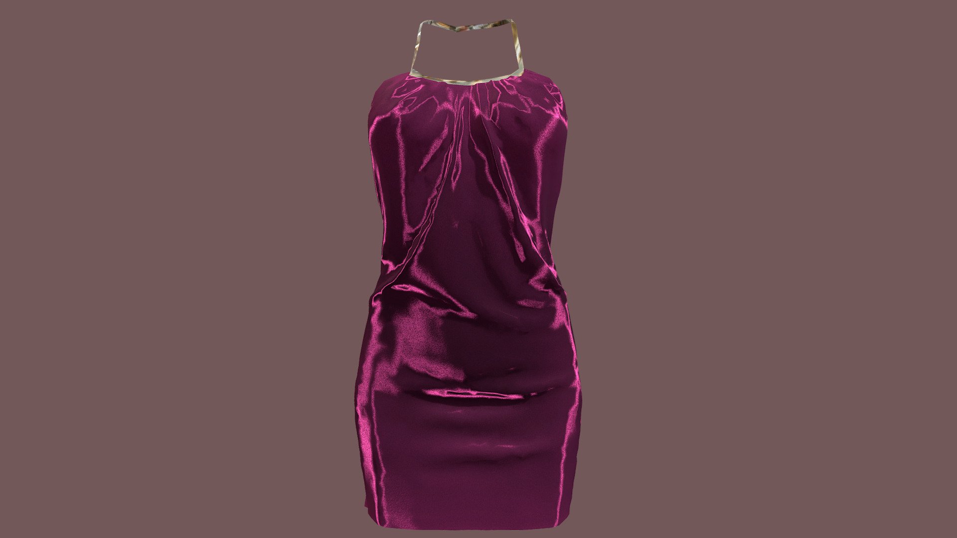 Female Gold Chain Halter Neck Mini Dress Buy Royalty Free 3D model by