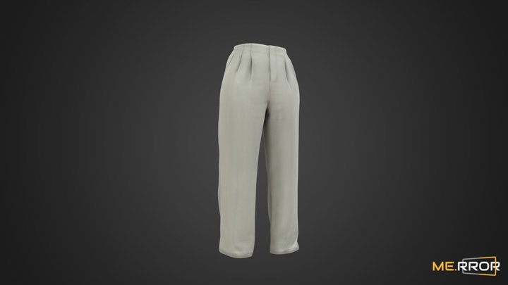 [Game-Ready] Ivory Slacks Pants 3D Model