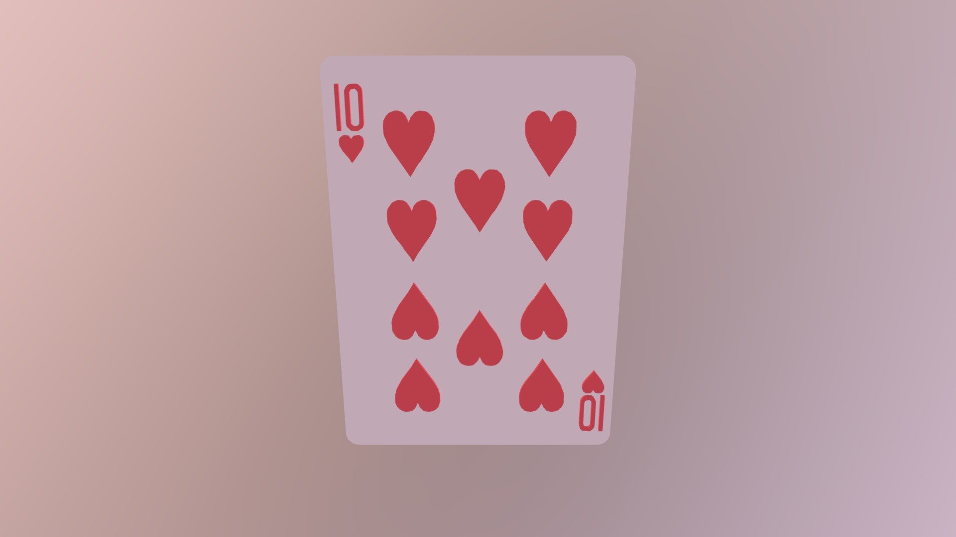 Ten Of Hearts Playing Card 3d Model By Fakush [5fee381] Sketchfab