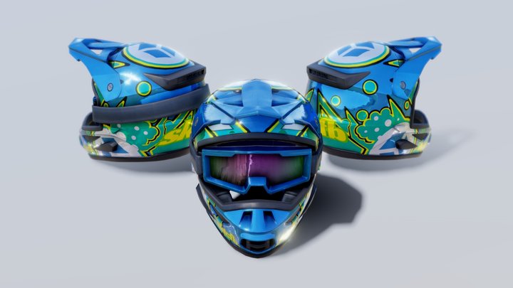 Fullface Motocross Helmet Mockup #2 3D Model