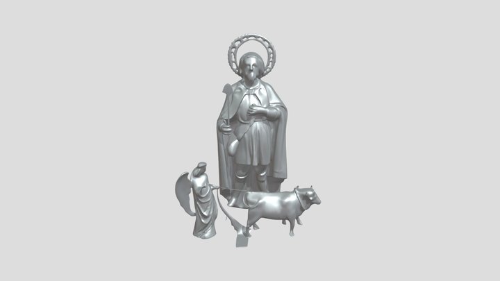 Statue with figure 3D Model
